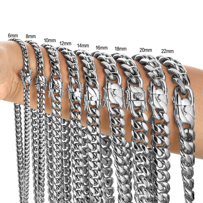 Cuban Link Chain 12Mm - 316L ze stali nierdzewnej Miami krawężnik