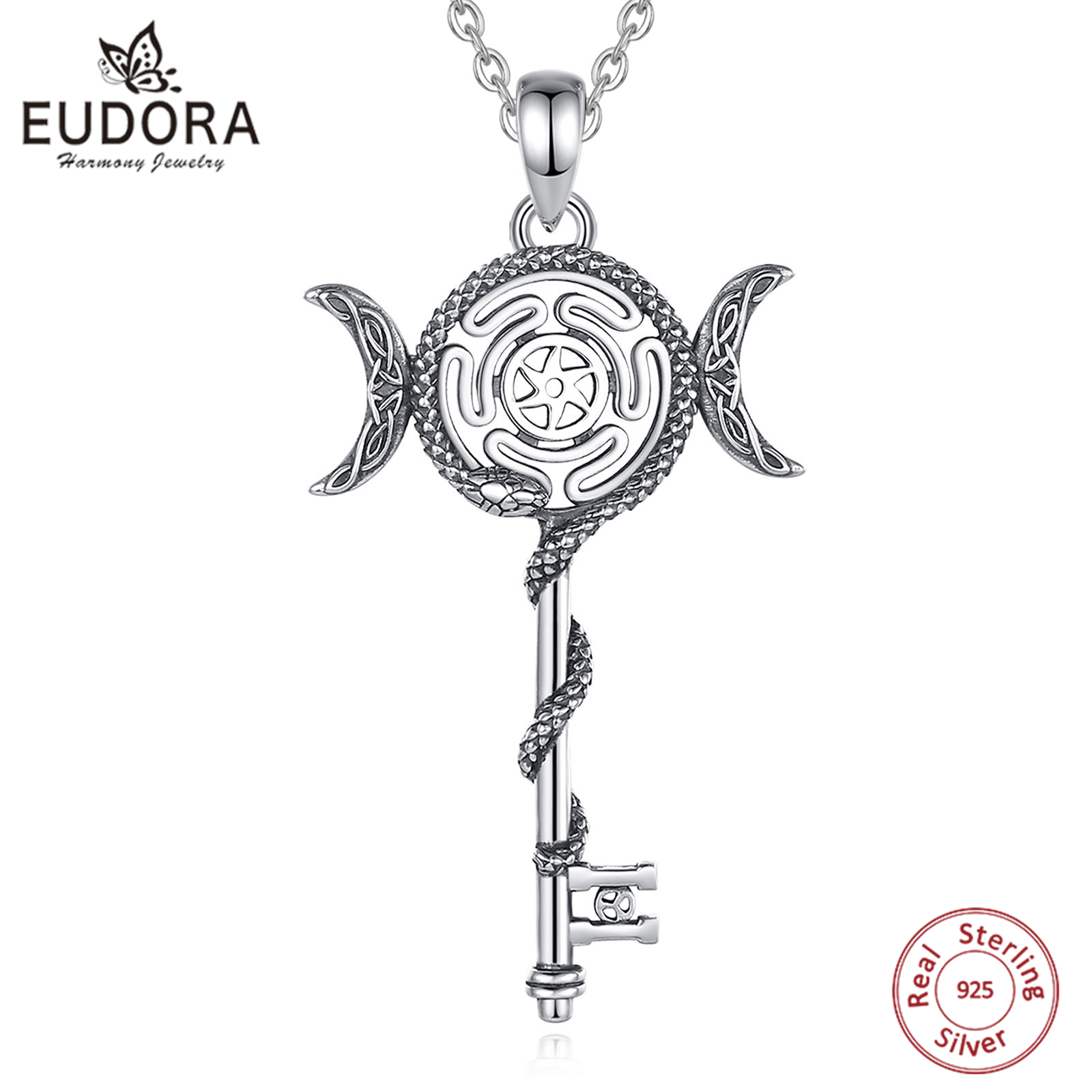 925 Sterling Silver Chain Necklace Men - Eudora Srebro Próby 925 Naszyjnik Bogini
