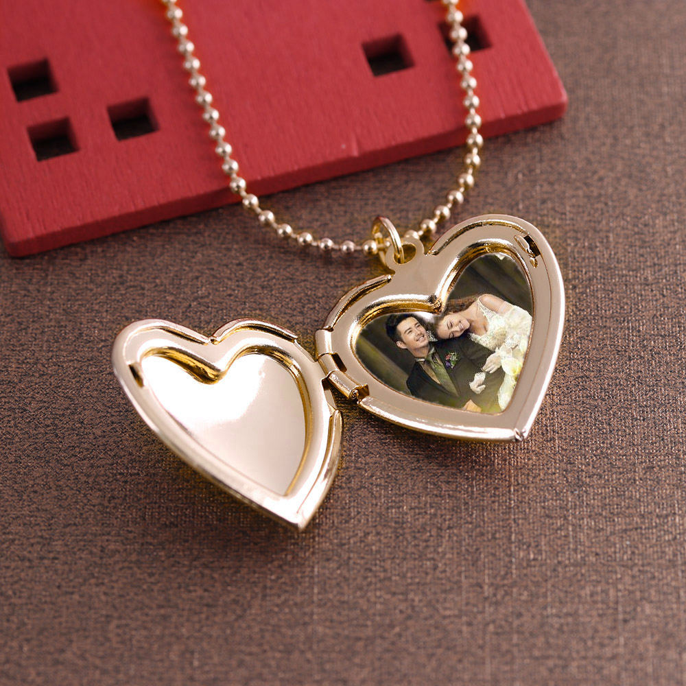 Heart Locket Necklace Photo - HOOH 1PC w kształcie serca przyjaciel