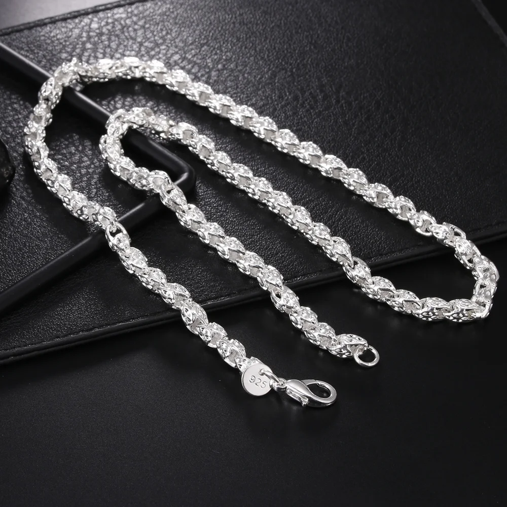 925 Sterling Silver Chain Necklace Men - Modne zawieszki, srebro próby 925, łańcuszek