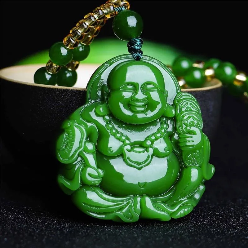 Chiński zielony Jade Maitreya  – Necklaces recenzja i cena