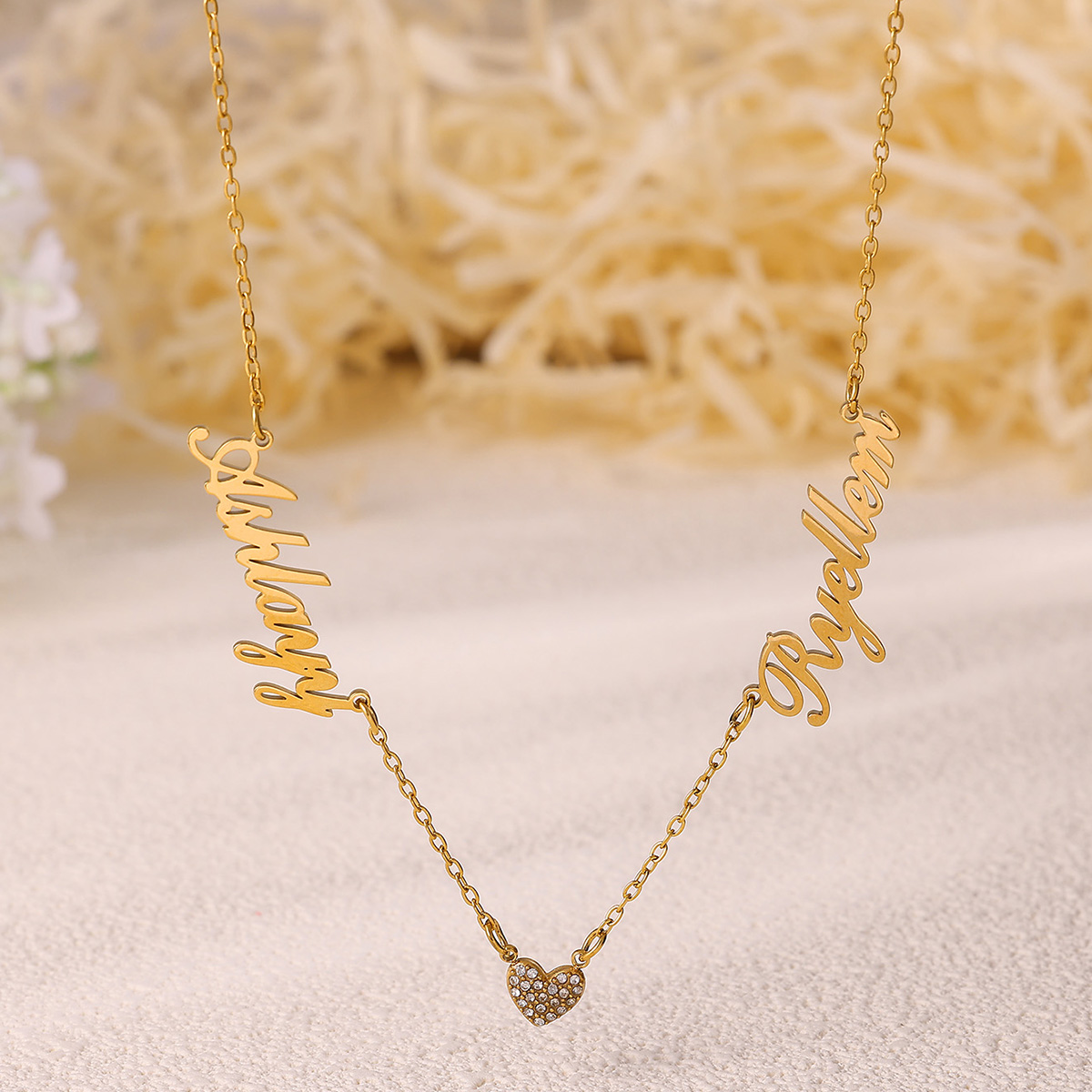 Naszyjnik z dwoma imionami dla – Custom Name Necklace Stainless Steel recenzja i cena
