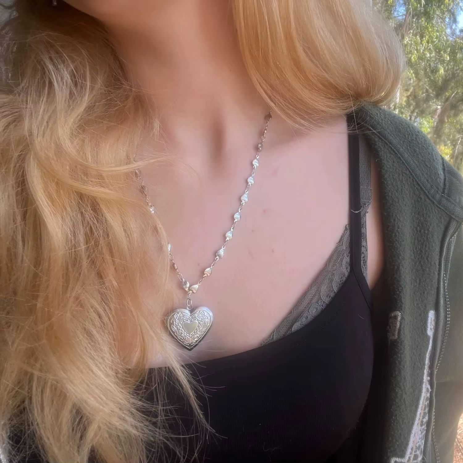 Romantyczny wisiorek z medalio – Heart Locket Necklace Photo recenzja i cena