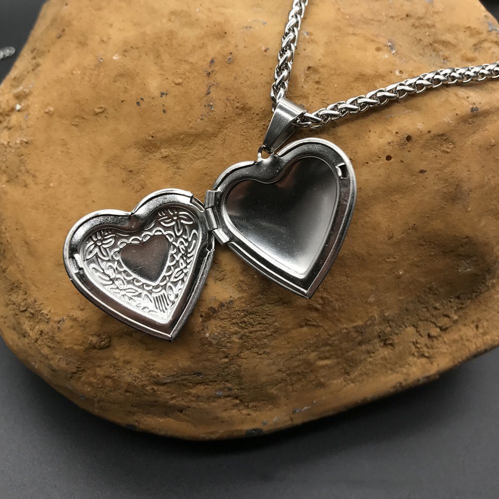 HOOH 1PC w kształcie serca prz – Heart Locket Necklace Photo recenzja i cena