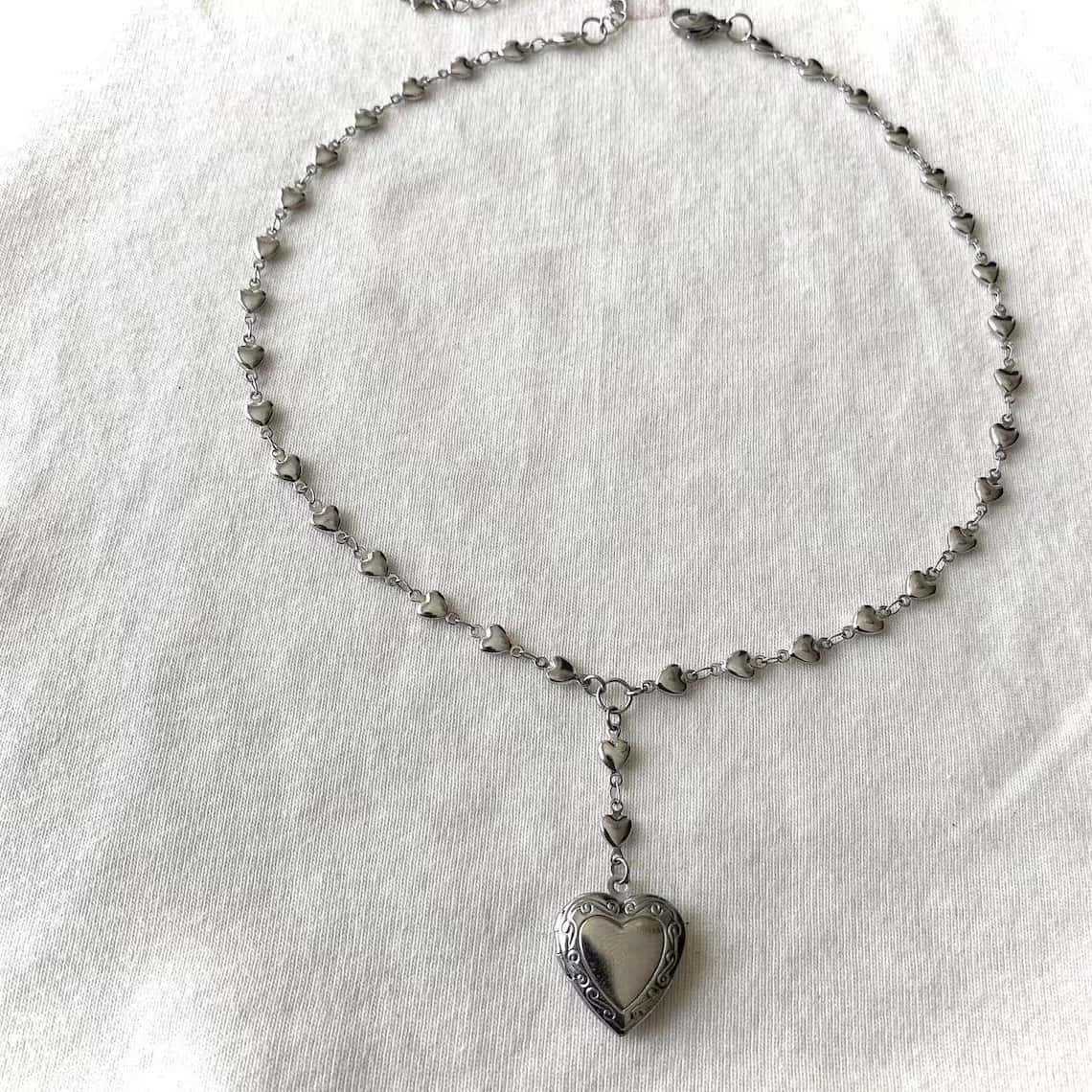 Naszyjnik z łańcuszkiem typu l – Heart Locket Necklace Photo recenzja i cena