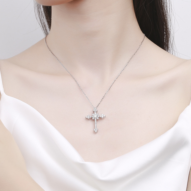IOGOU 0.5/1CT D VVS1 Moissanit – 925 Sterling Silver Chain Necklace Men recenzja i cena