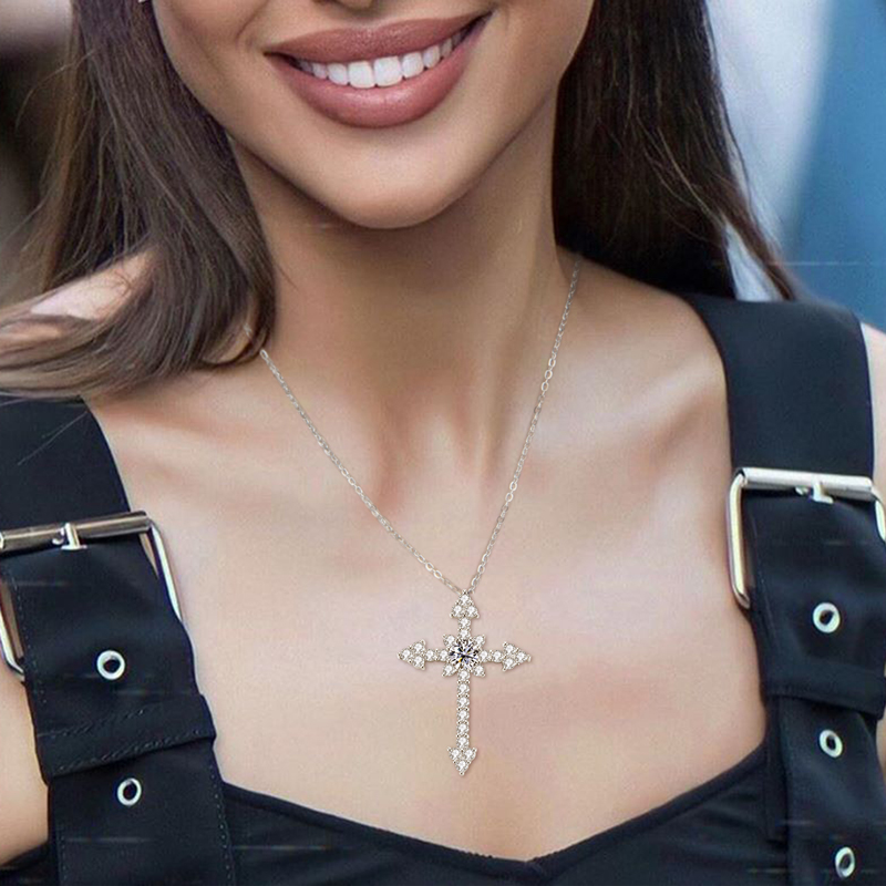 IOGOU 0.5/1CT D VVS1 Moissanit – 925 Sterling Silver Chain Necklace Men recenzja i cena