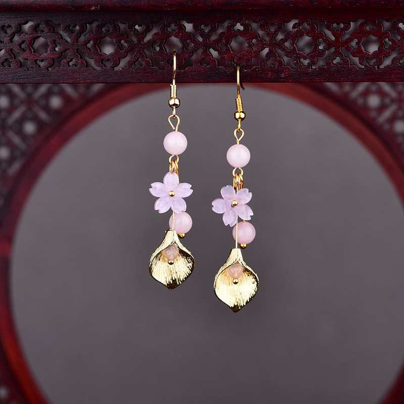 Różowe kolczyki z naturalnego  – Earrings recenzja i cena