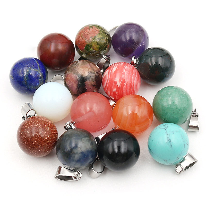 20 sztuk/worek 14mm Okrągła Za – Crystal Pendant Necklace Natural Stone recenzja i cena