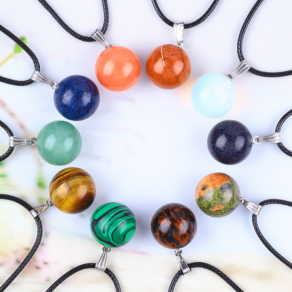 20 sztuk/worek 14mm Okrągła Za – Crystal Pendant Necklace Natural Stone recenzja i cena