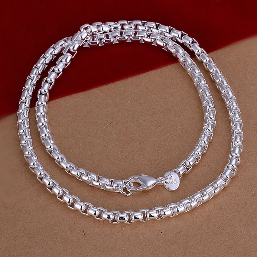Naszyjnik ze srebra próby 925, – 925 Sterling Silver Chain Necklace Men recenzja i cena