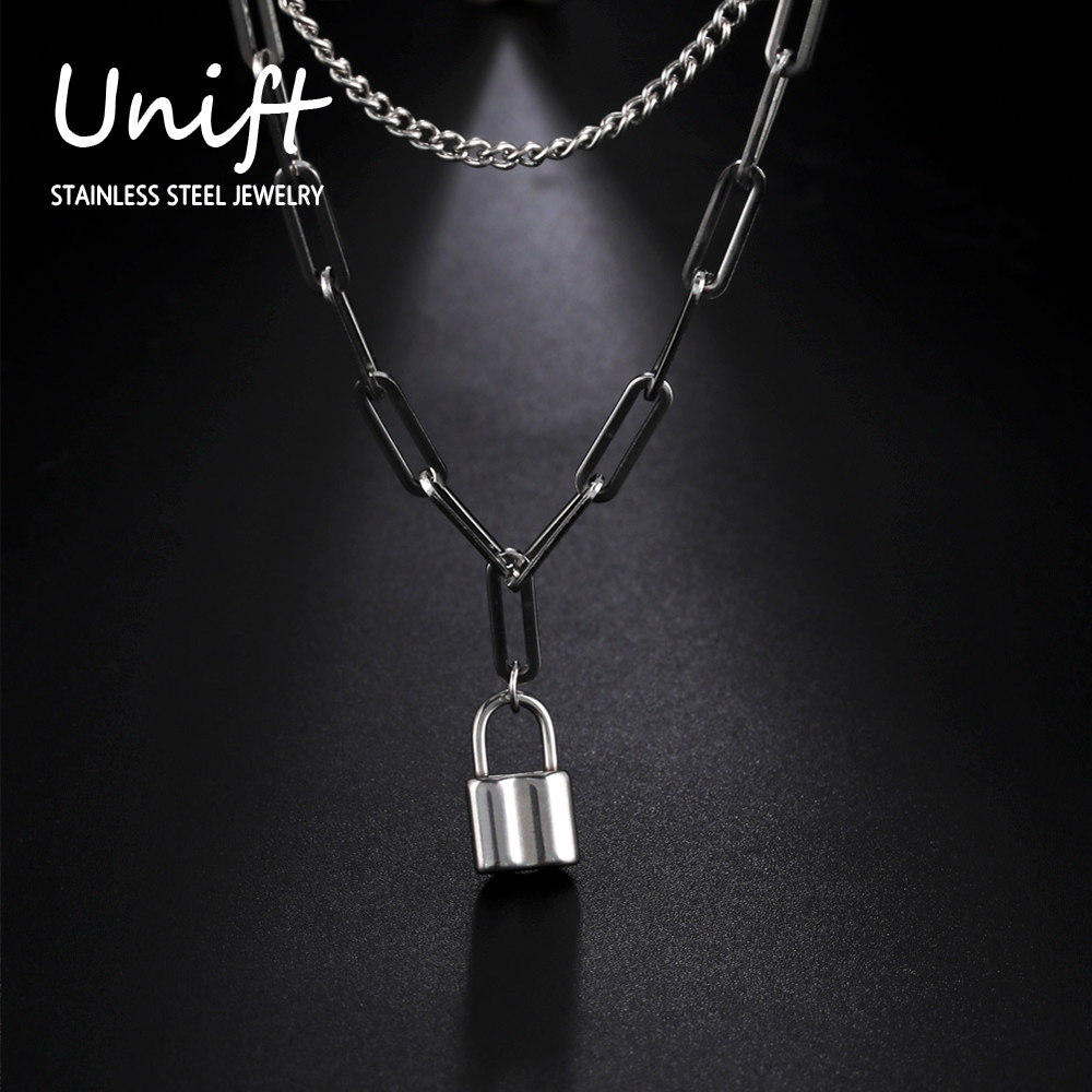 Unift Estetyczna kłódka wisior – Layered Pendant Necklace Aesthetic recenzja i cena